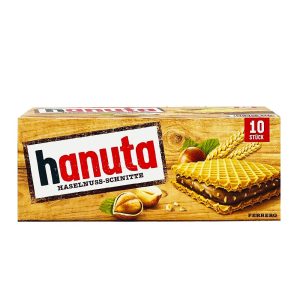 ویفر با مغز کرم شکلات فندق هانوتا 10 عددی ( hanuta) 220 گرم