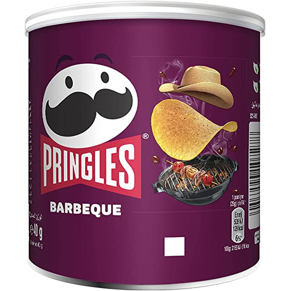 چیپس پرینگلز 40گرمی با طعم های :باربیکیو و کچاپ